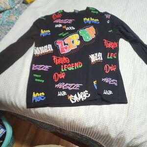 APACHE EUC MENS SZ 3XL GRAFFITI PRINT LONG SLEEVE T SHIRT TOP